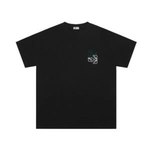 LOEWE letter minimalist style black T-shirt