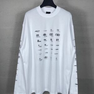 White long-sleeved with Balenciaga print style