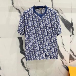 Dior's classic old floral style blue and white T-shirt