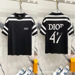 Dior black-and-white striped style T-shirt