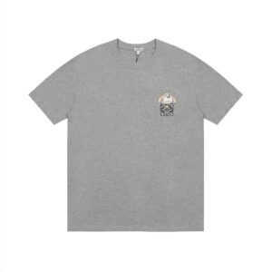LOEWE grey T-shirt with animal embroidery style