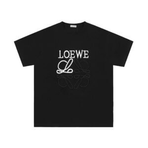 LOEWE letter embroidery style black T-shirt