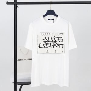 Louis Vuitton graffiti-style white T-shirt