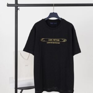 Louis Vuitton black and gold simple T-shirt