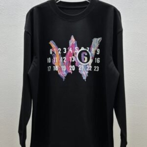 Maison Margiela digital printed style black T-shirt